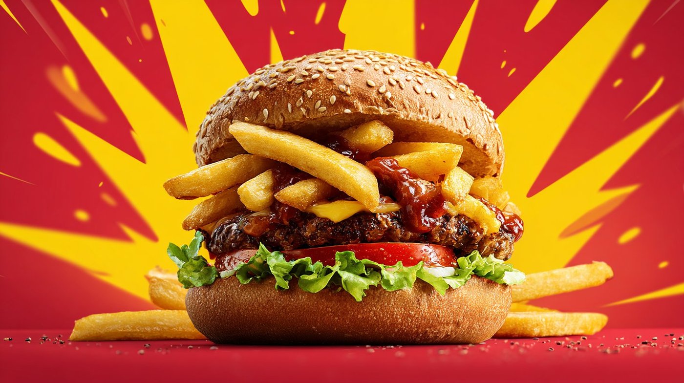 Burger mit Pommes — Keyvisual